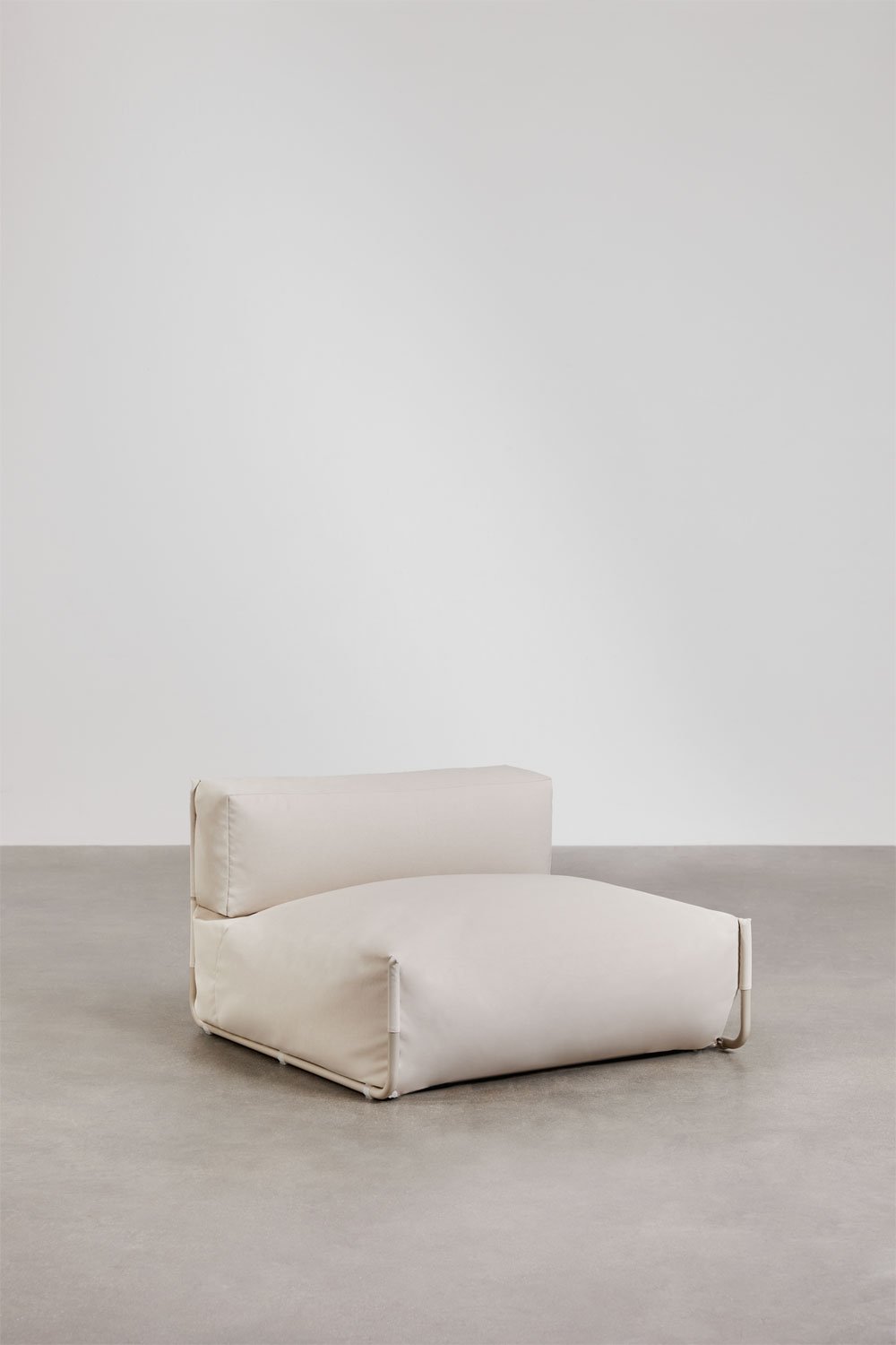 Set da giardino Porto con divano chaise longue modulare da 2 pezzi, pouf e tavolino