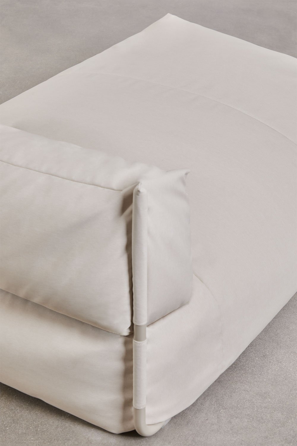 Set da giardino Porto con divano chaise longue modulare da 2 pezzi, pouf e tavolino