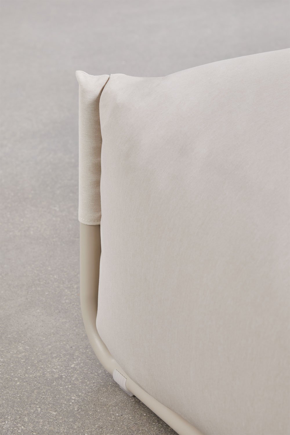 Set da giardino Porto con divano chaise longue modulare da 2 pezzi, pouf e tavolino