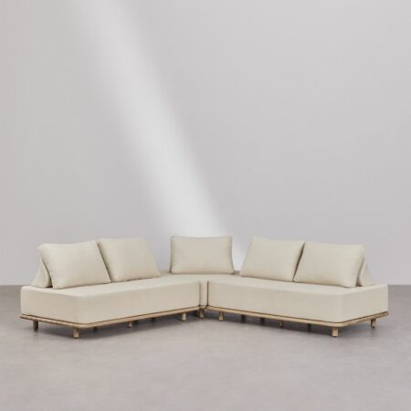 Set di divani angolari modulari Portet Acacia da 3 pezzi per soggiorno