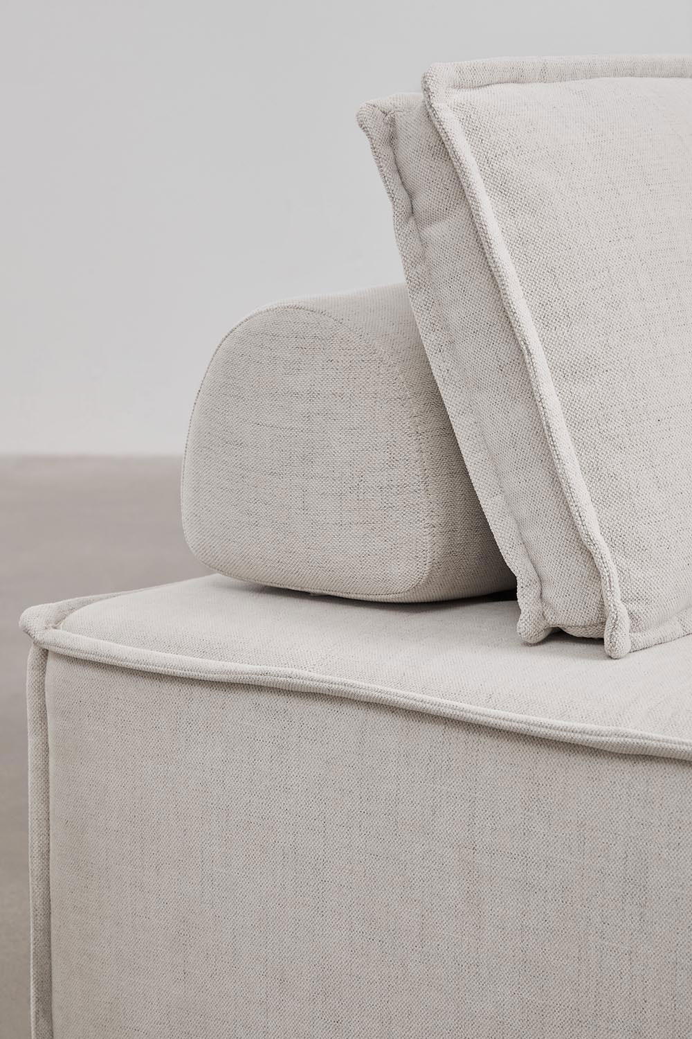 Set soggiorno con poltrona e pouf in tessuto Vermont