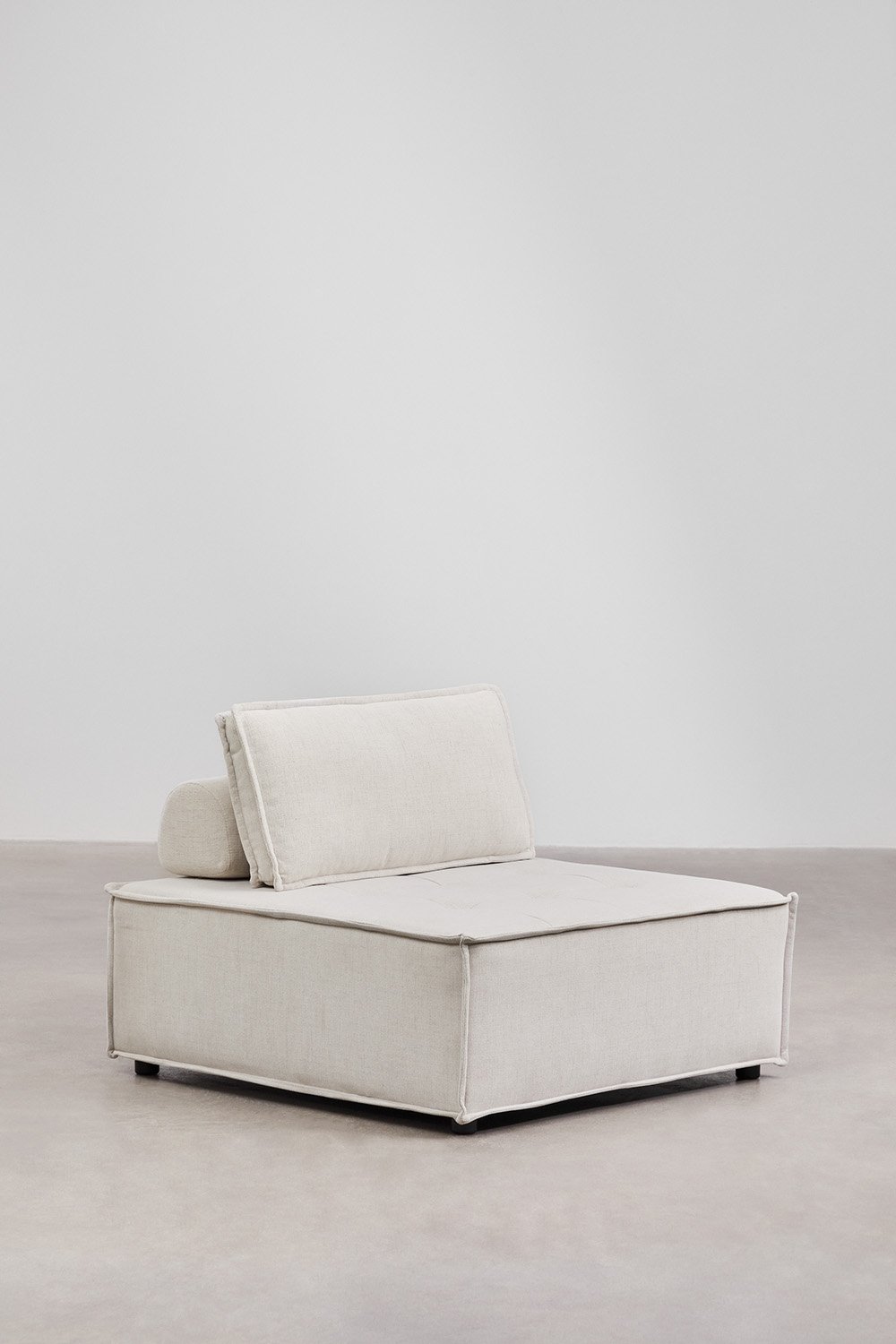 Set soggiorno con poltrona e pouf in tessuto Vermont