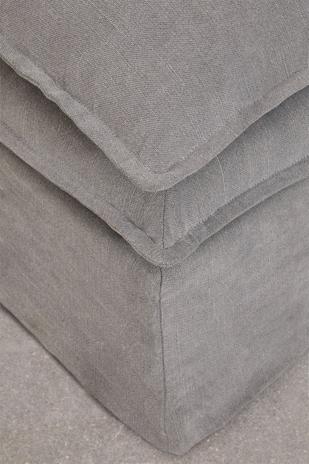 Set da soggiorno Grace in lino e cotone con divano 2 posti, 2 poltrone e pouf