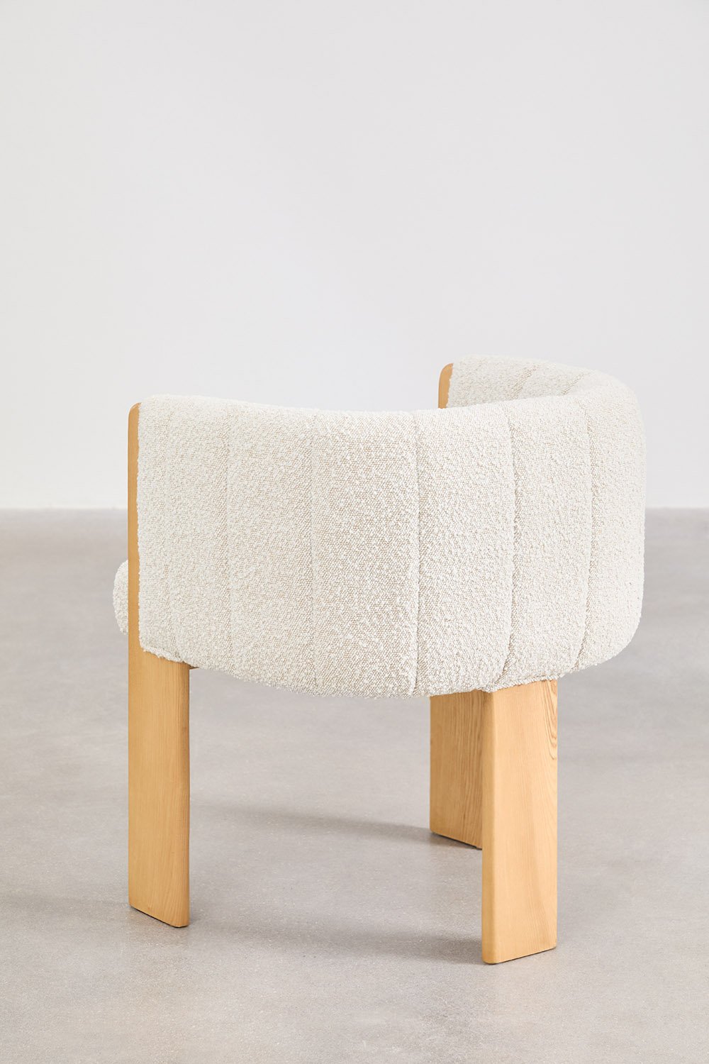 Set tavolo rettangolare impiallacciato in ceramica (200x100 cm) Aura e 8 sedie da pranzo in legno di frassino e tessuto Leo bouc
