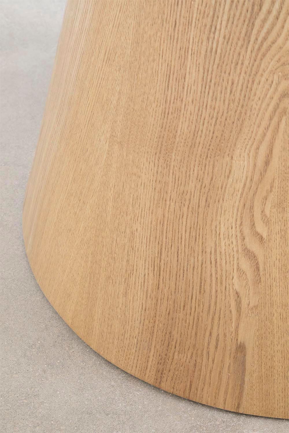 Set da tavola rotonda Ø120 cm in impiallacciatura di frassino Aura e 4 sedie da pranzo in legno e tessuto bouclé Lucca