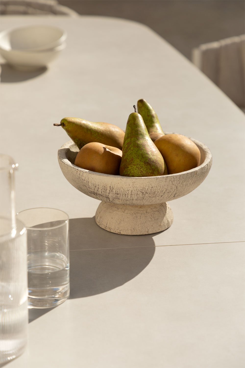 Set da tavolo rettangolare allungabile 220-280x100 cm in ceramica Zinti e 10 sedie da giardino in alluminio e tessuto Roderise