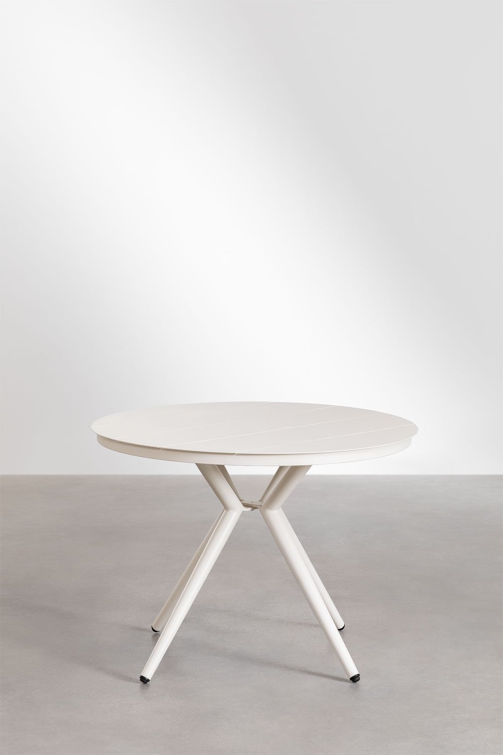 Set composto da tavolo rotondo in alluminio (Ø100 cm) Valerie e 4 sedie da giardino con braccioli in alluminio e rattan sintetic