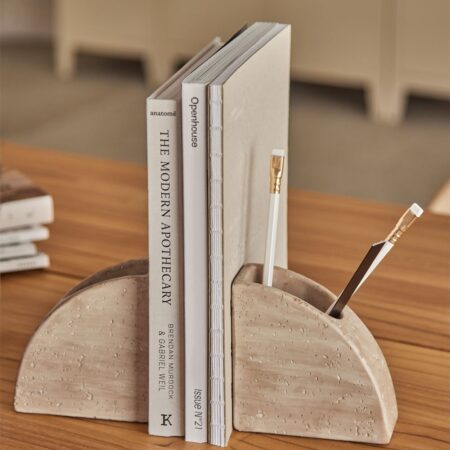 Set di 2 fermalibri in cemento Coreby