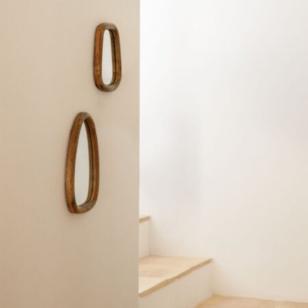 Set di 2 specchi da parete in legno di mango Gabael Design