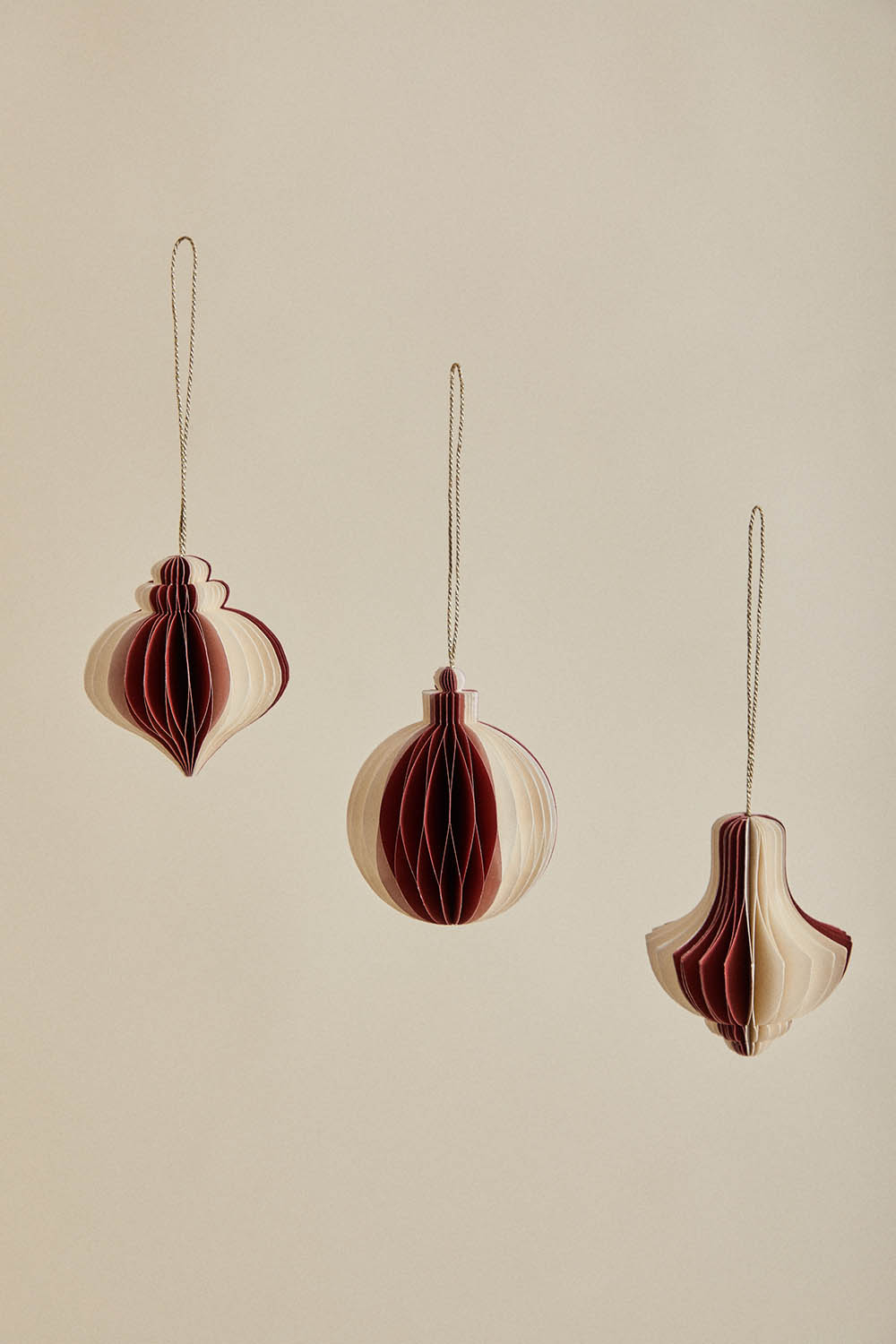 Set di 3 decorazioni natalizie in carta Luriane