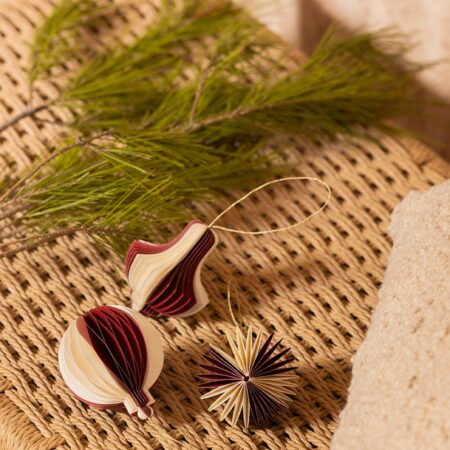 Set di 3 decorazioni natalizie in carta Luriane