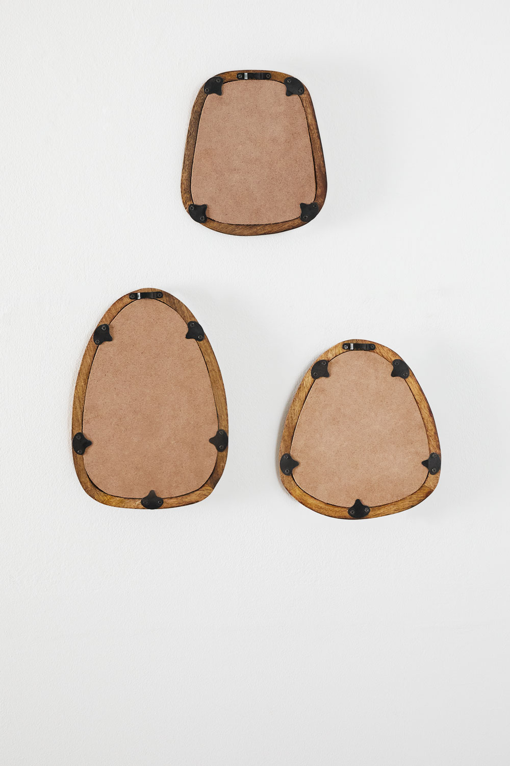 Set di 3 specchi da parete in legno di mango Gabael Design