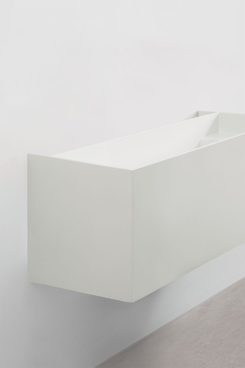 Set di mobili da bagno in resina con lavabo integrato e luce LED Nerine