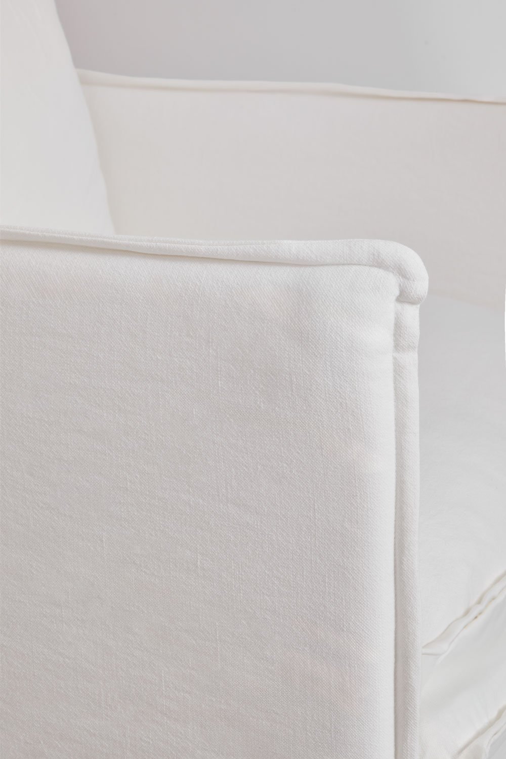 Set lounge Grace in lino e cotone con 2 poltrone e puff