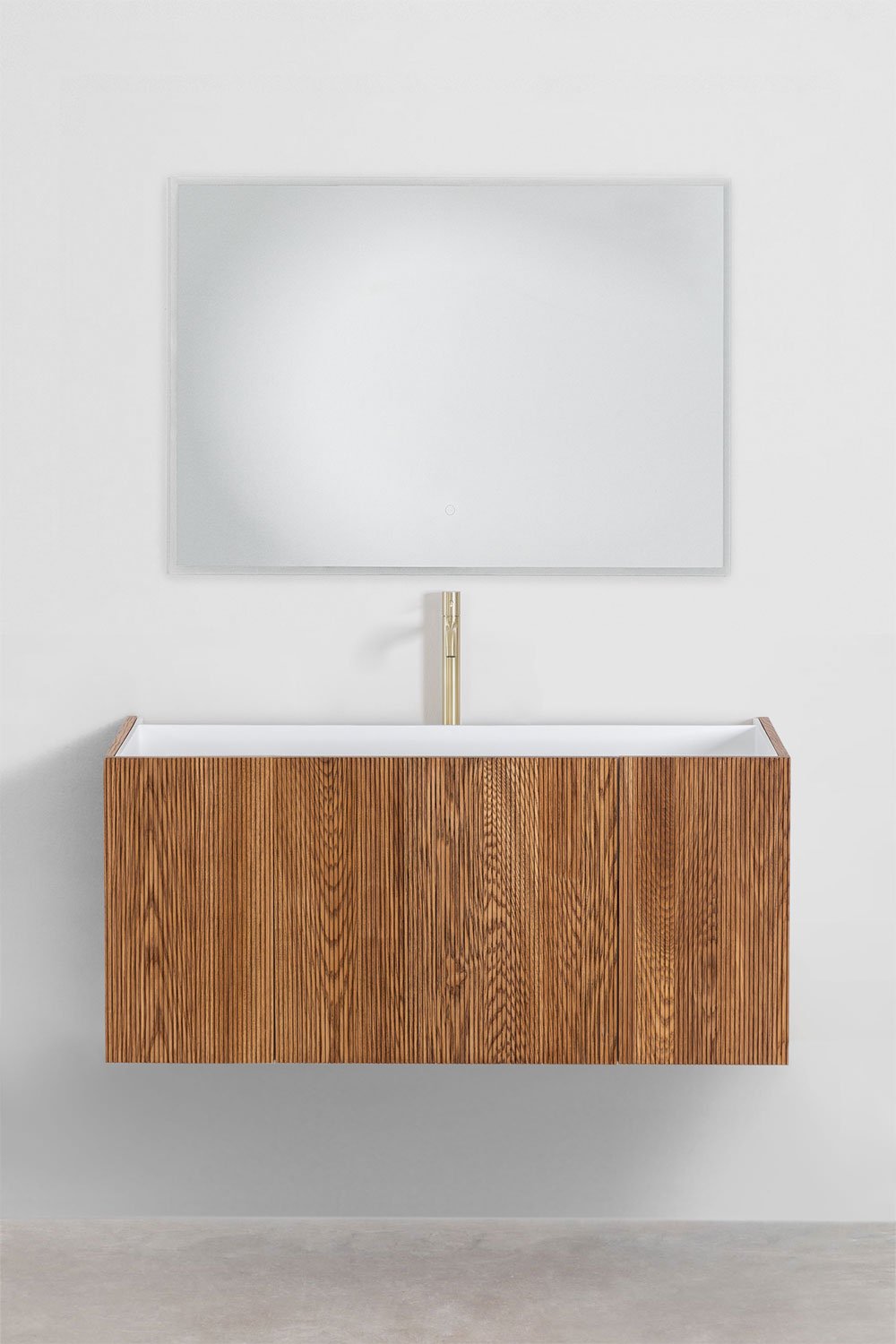 Set di mobili da bagno in legno con lavabo integrato Fiore
