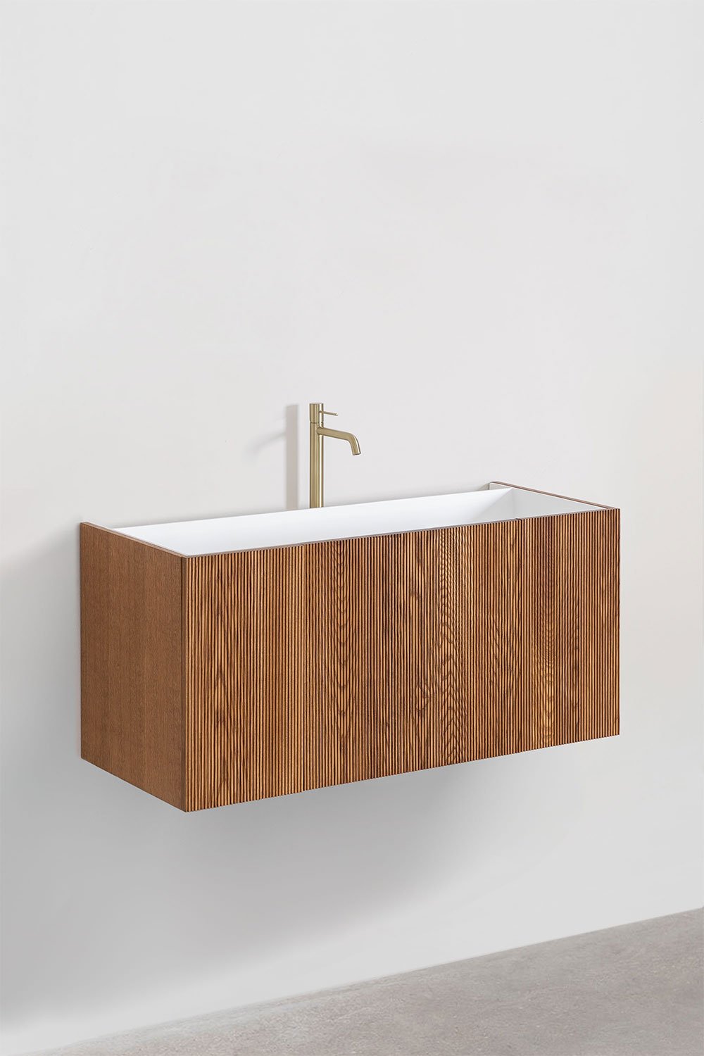 Set di mobili da bagno in legno con lavabo integrato Fiore