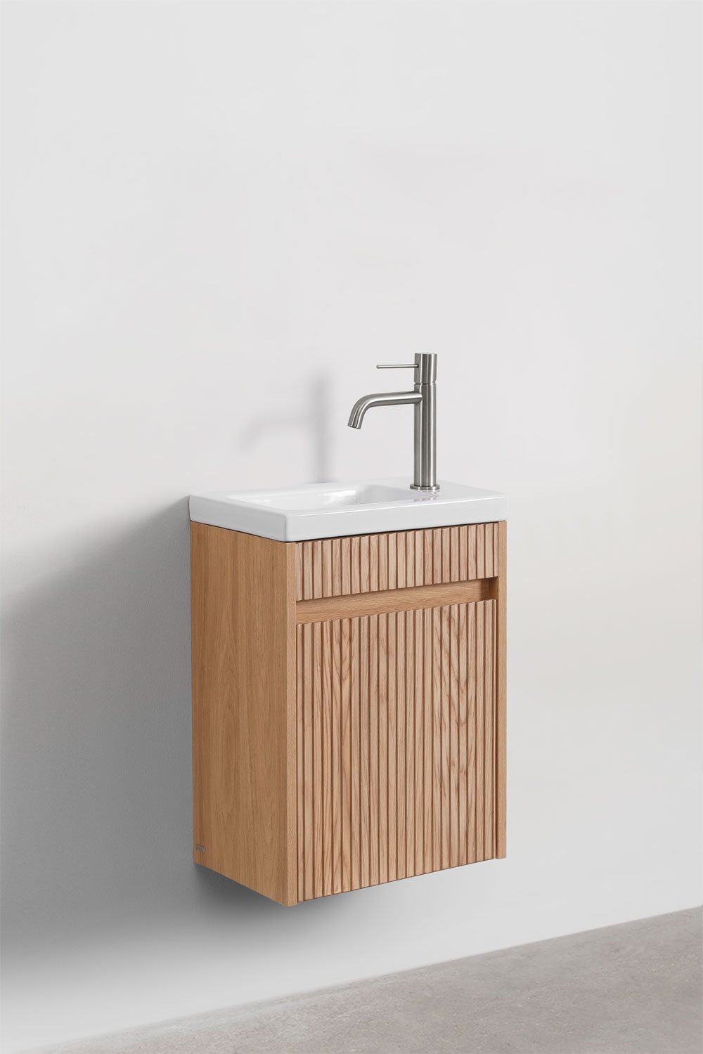 Set di mobili da bagno in legno con lavabo integrato Narek
