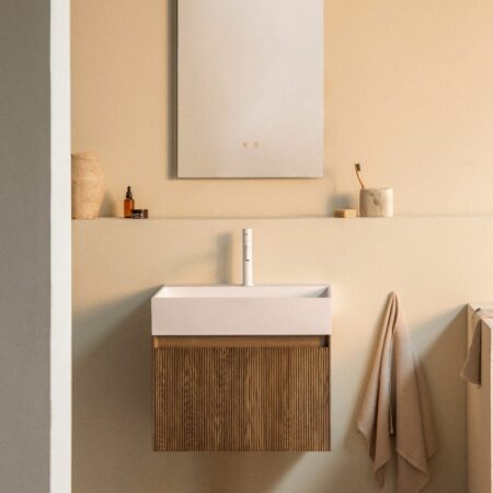 Set mobili da bagno in legno Aldeia con lavabo integrato