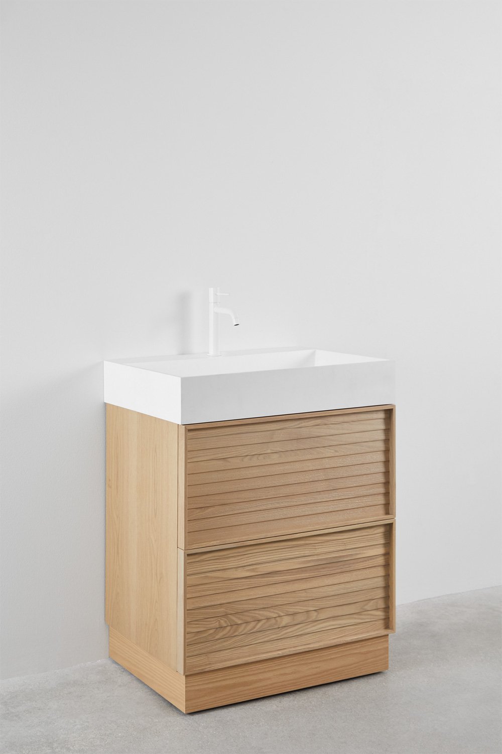 Set mobili da bagno in legno Jolene con lavabo integrato