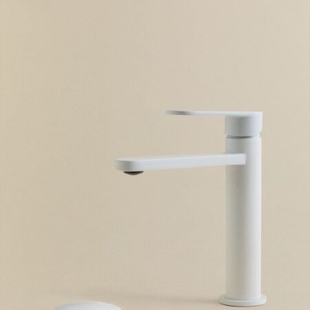 Set rubinetteria per lavabo Alameda in ottone e set valvola di scarico per lavabo tipo Click-Clack Orveta in acciaio inox e otto