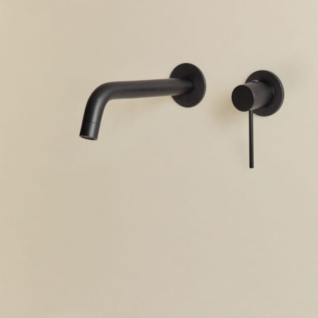 Set rubinetto lavabo da incasso Orveta in ottone e valvola di scarico lavabo Click-Clack in acciaio inox e ottone