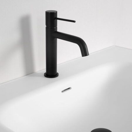 Set rubinetto lavabo e valvola di scarico in ottone per lavello tipo Orveta Click-Clack