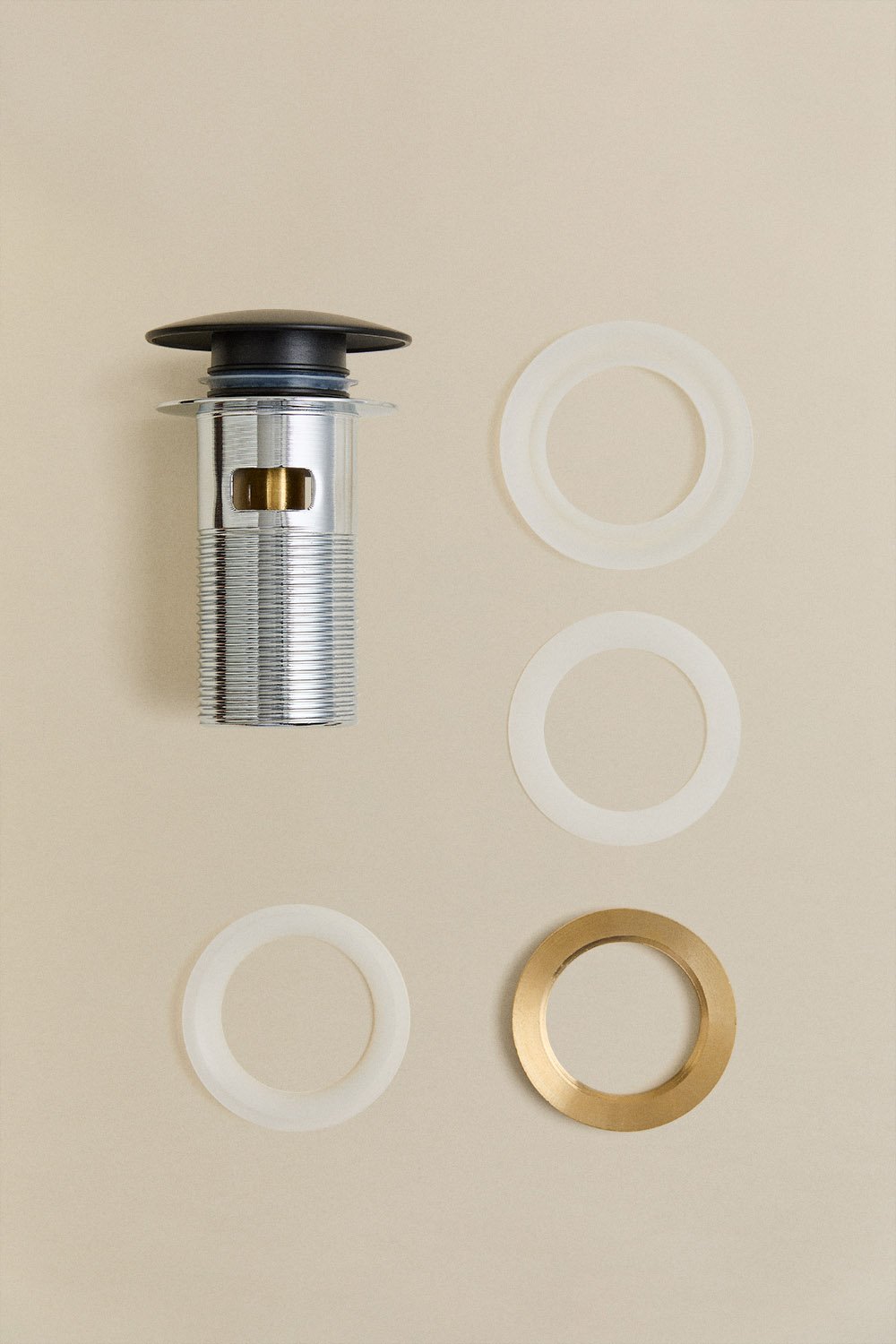 Set rubinetto lavabo e valvola di scarico in ottone per lavello tipo Orveta Click-Clack