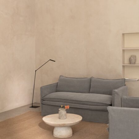 Set soggiorno con divano 2 posti e 2 poltrone in lino e cotone Grace
