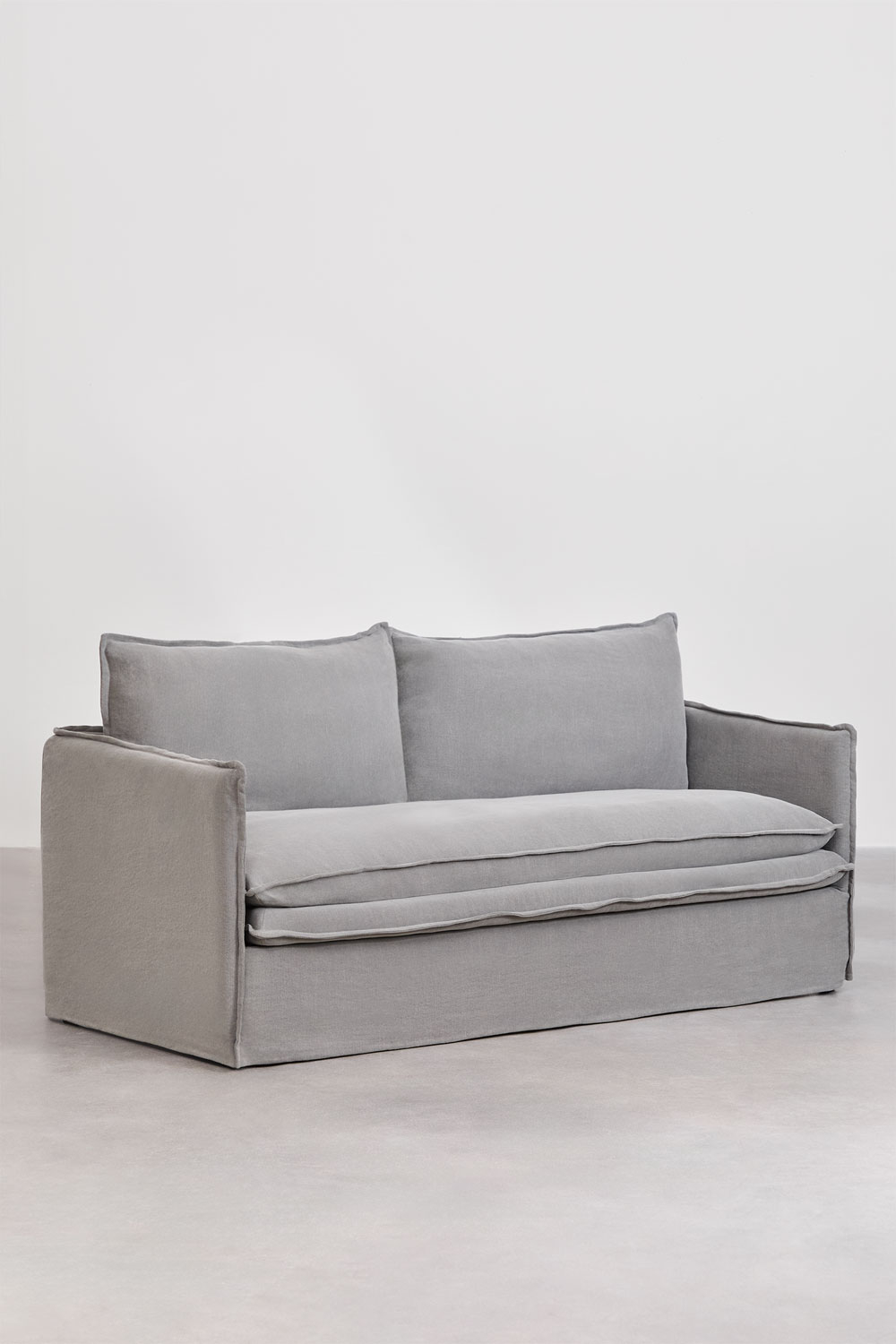 Set soggiorno con divano 3 posti e poltrona in lino e cotone Grace