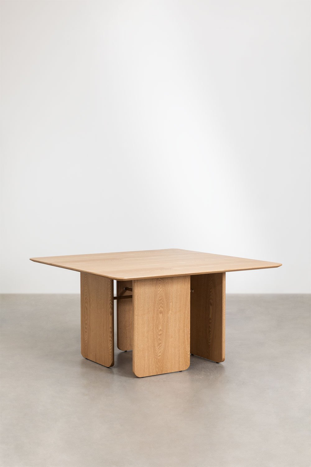 Set tavolo quadrato in MDF e impiallacciatura di frassino (140x140 cm) Ginger e 8 sedie da pranzo in velluto Xastru