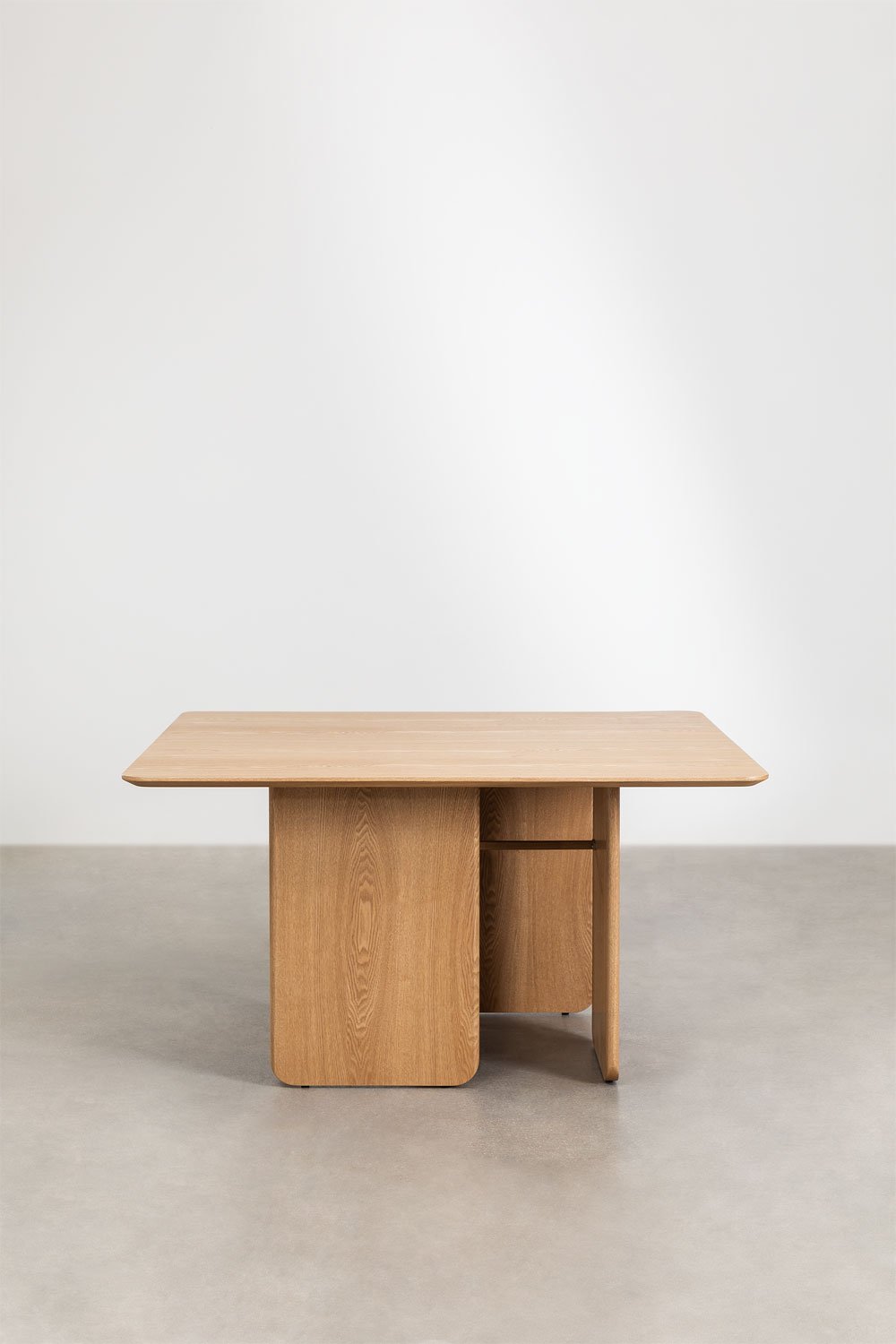 Set tavolo quadrato in MDF e impiallacciatura di frassino (140x140 cm) Ginger e 8 sedie da pranzo in velluto Xastru