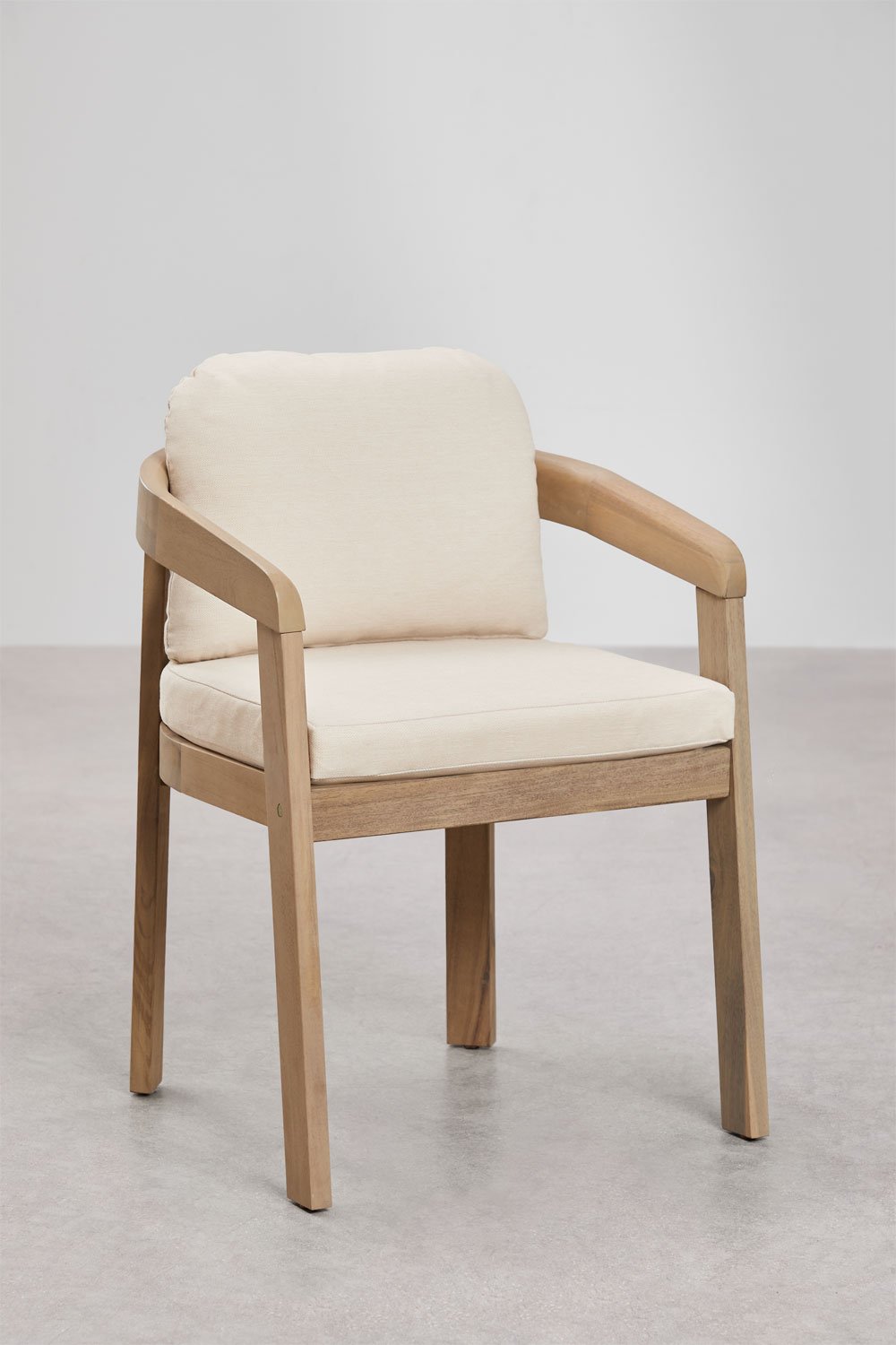 Set tavolo rettangolare 180x90 cm in legno di acacia Kaela e 6 sedie da giardino in legno di acacia Uleno