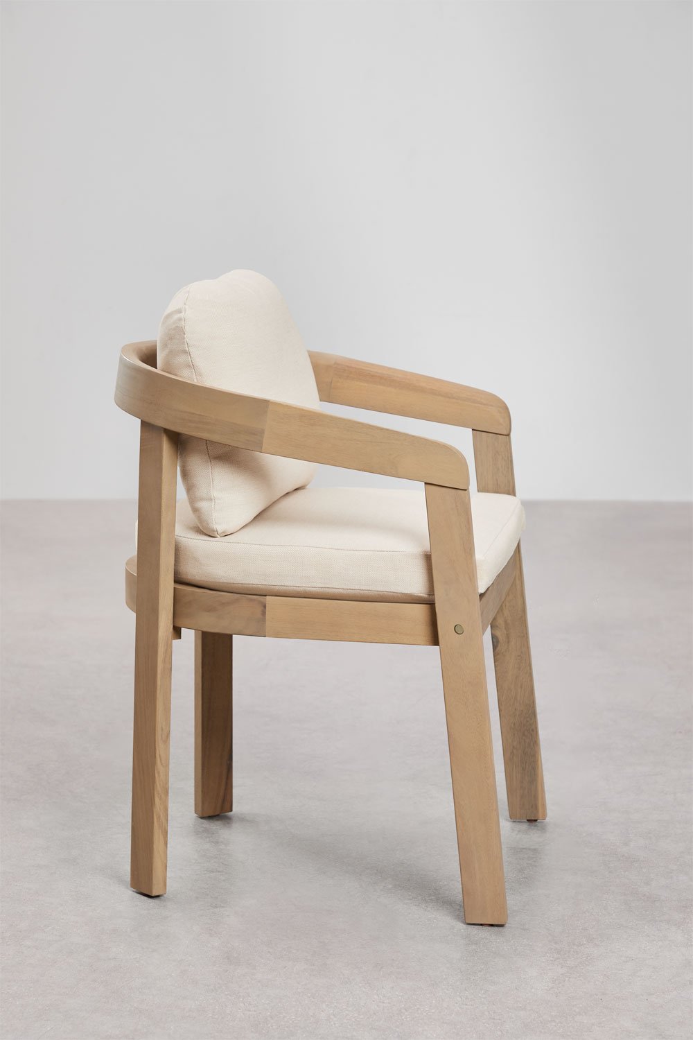 Set tavolo rettangolare 180x90 cm in legno di acacia Kaela e 6 sedie da pranzo in legno di acacia Uleno