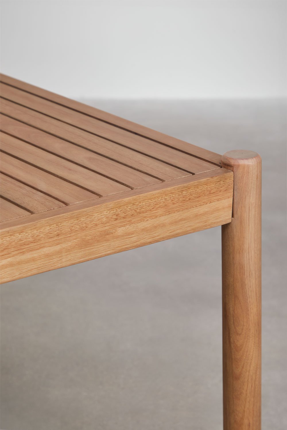 Set tavolo rettangolare (200x100 cm) e 2 ripiani da pranzo in legno di eucalipto Aderyn