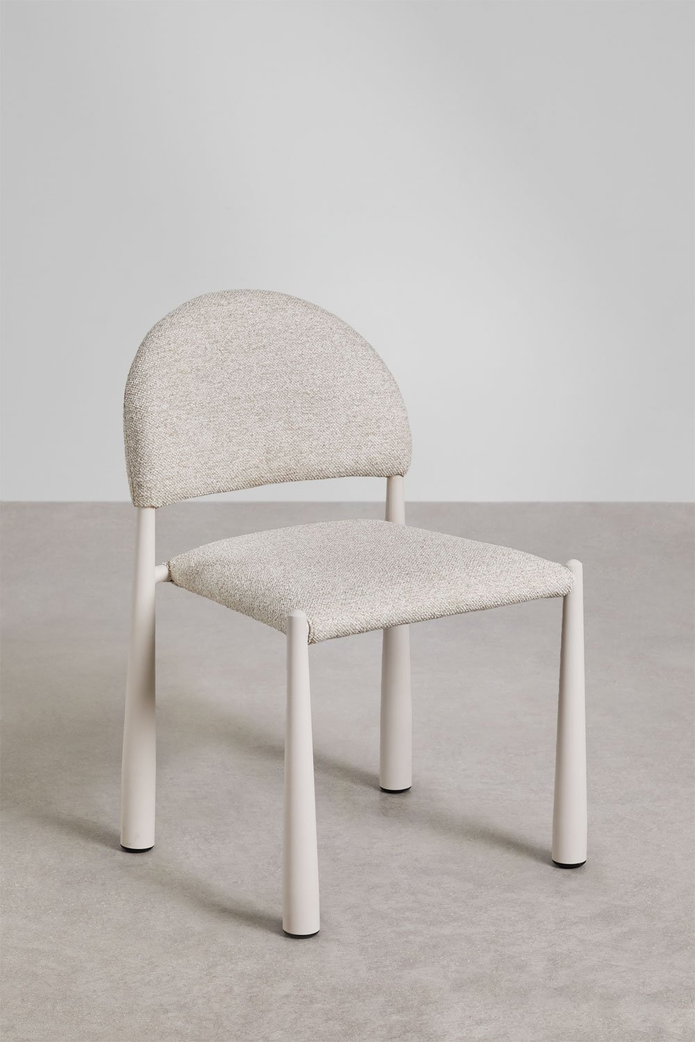 Set tavolo rettangolare 200x100 cm in legno di mango Sidney e 6 sedie da pranzo in bouclé Nagore