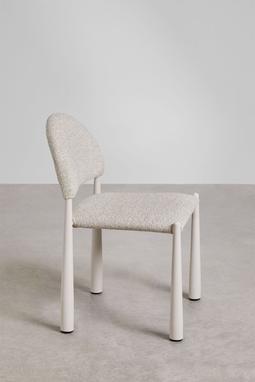 Set tavolo rettangolare 200x100 cm in legno di mango Sidney e 6 sedie da pranzo in bouclé Nagore
