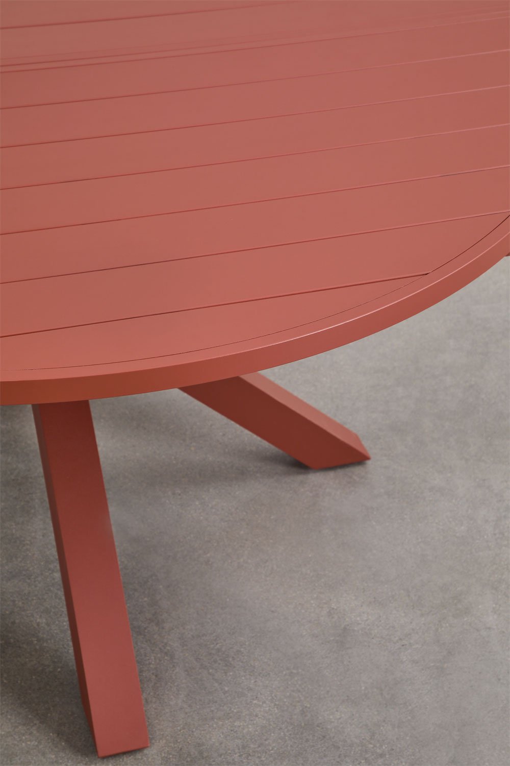 Set tavolo rotondo allungabile 145-200x145 cm in alluminio Barces e 10 sedie da pranzo impilabili con braccioli Ivor
