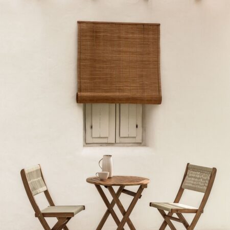 Set tavolo rotondo (Ø60 cm) e 2 sedie da giardino pieghevoli in legno di acacia Delawer Classic