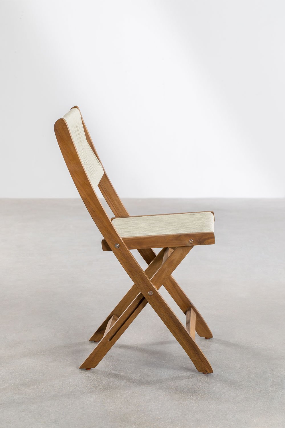 Set tavolo rotondo (Ø60 cm) e 2 sedie da giardino pieghevoli in legno di acacia Delawer Classic