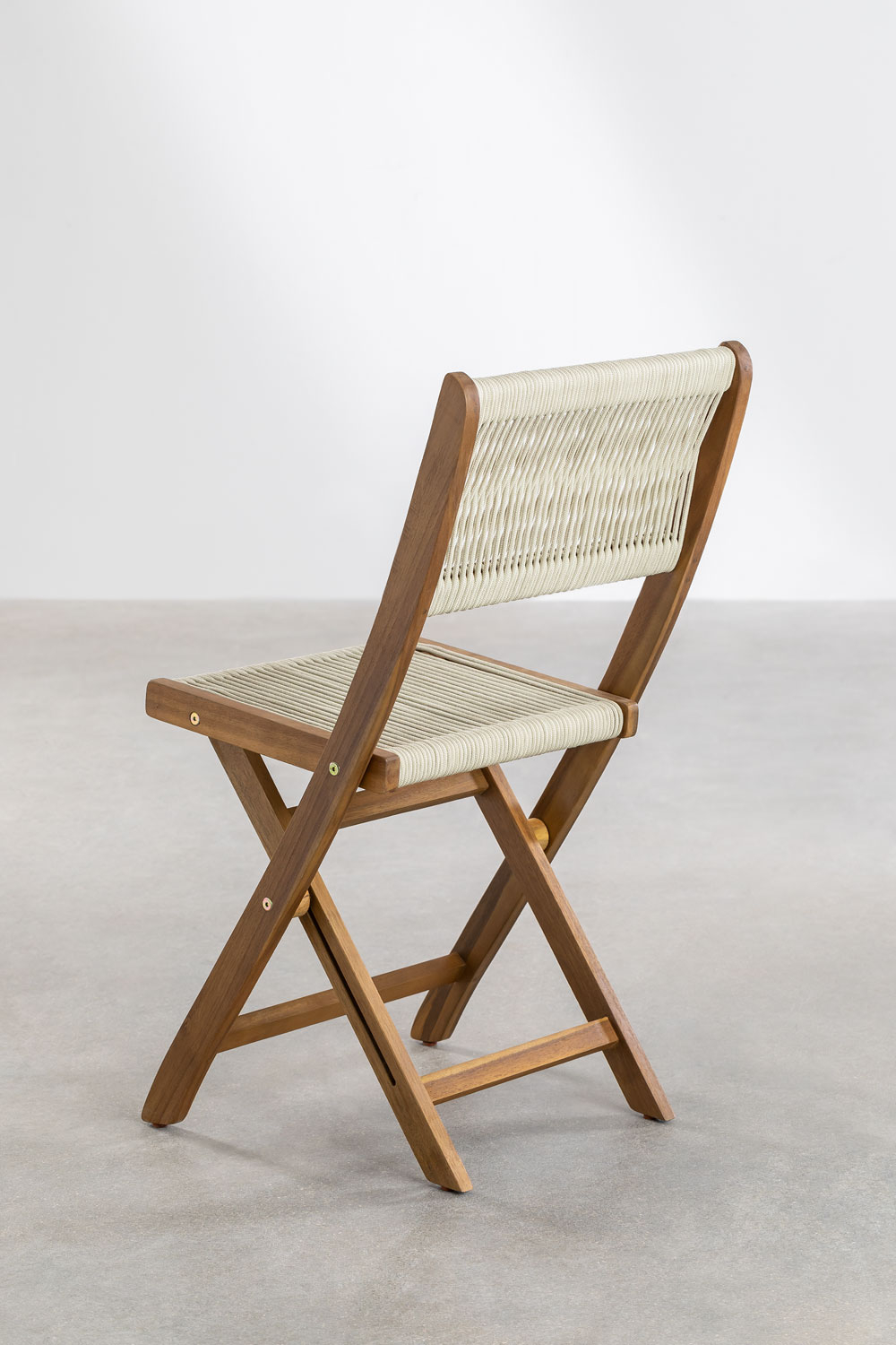 Set tavolo rotondo (Ø60 cm) e 2 sedie da giardino pieghevoli in legno di acacia Delawer Classic