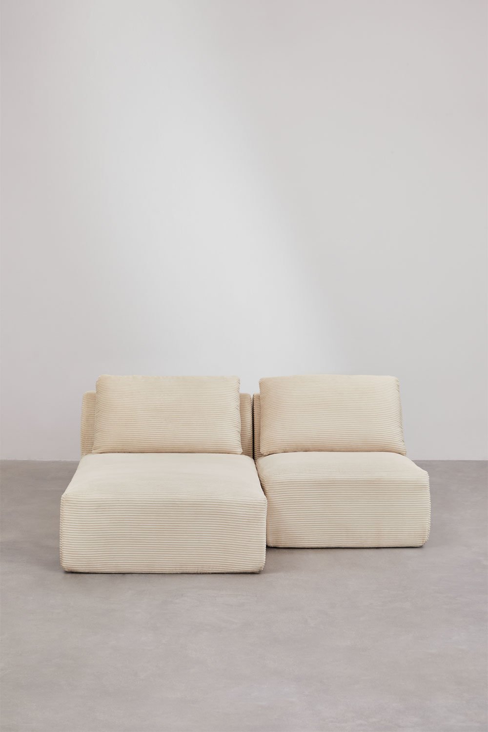 Divano componibile chaise longue sinistra 2 pezzi in velluto a coste sottovuoto Temple