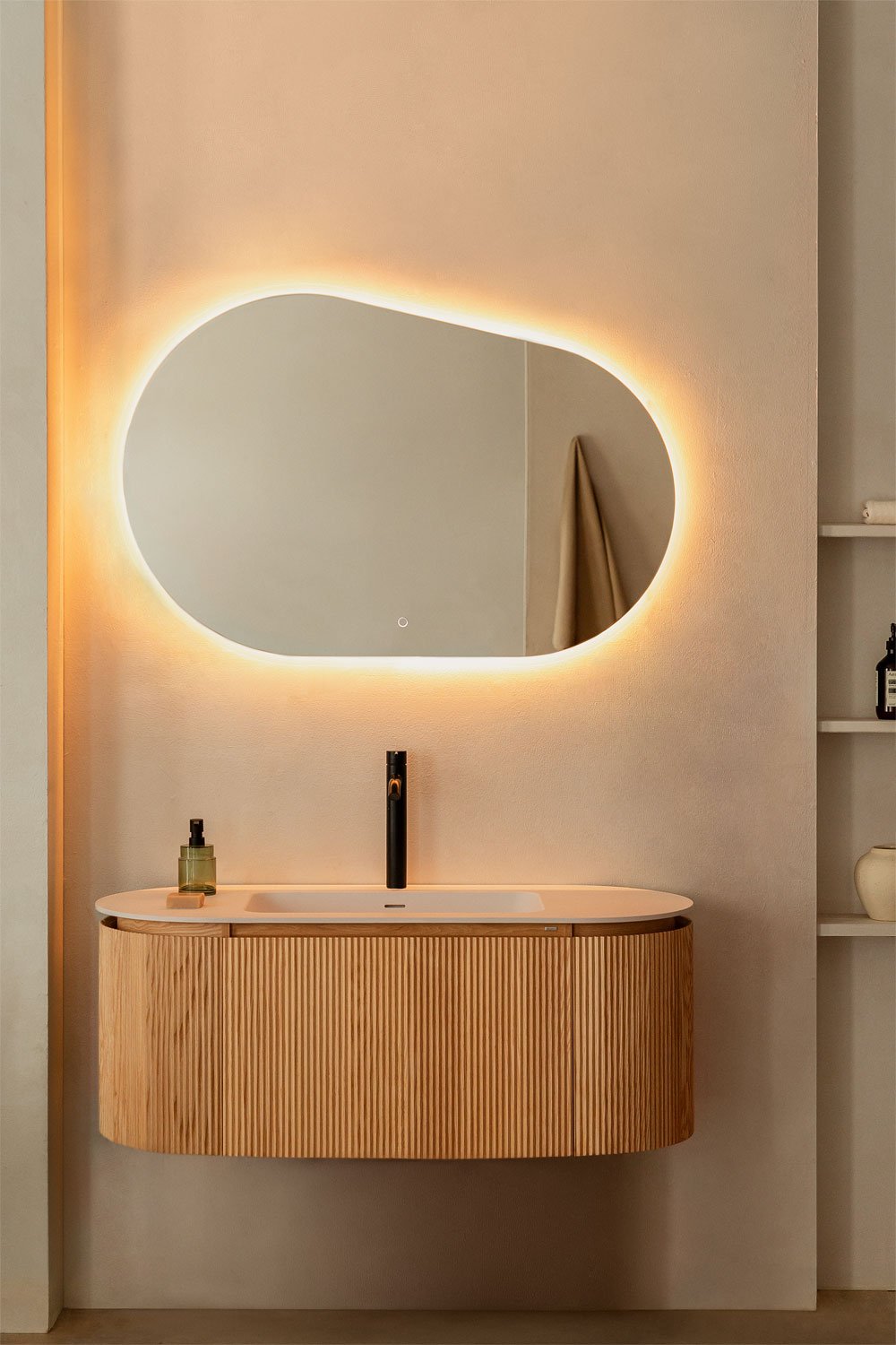 Specchio da bagno ovale Meunier con luce LED e antiappannamento