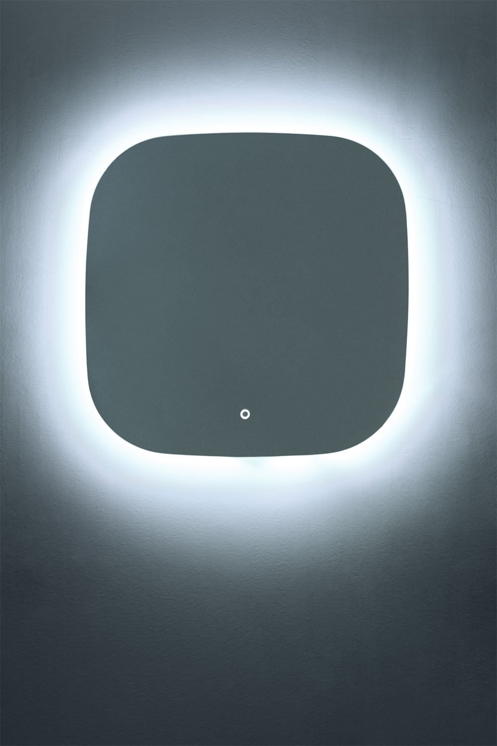 Specchio da bagno quadrato con luce LED e antiappannamento (75x75 cm) Tobie