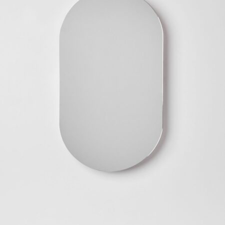 Specchio da parete ovale per il bagno Oricsa con contenitore (50x90 cm)