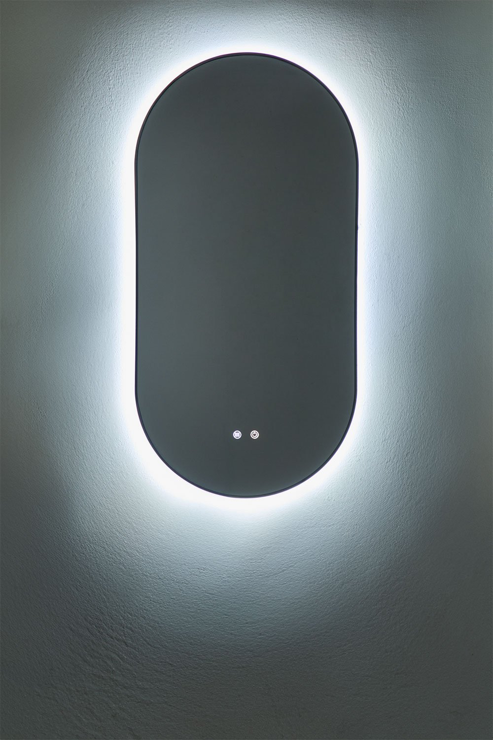 Specchio da parete ovale da bagno con luce LED e antiappannamento (50x100 cm) Asteiro