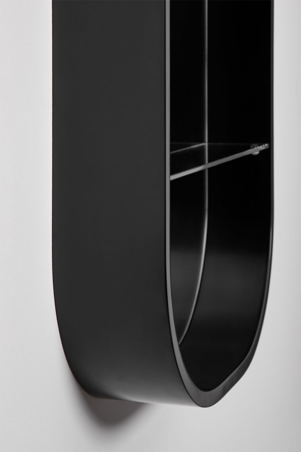 Specchio da parete ovale da bagno con mensola (50x90 cm) Warien