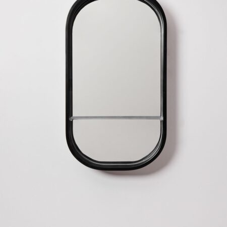 Specchio da parete ovale da bagno con mensola (50x90 cm) Warien