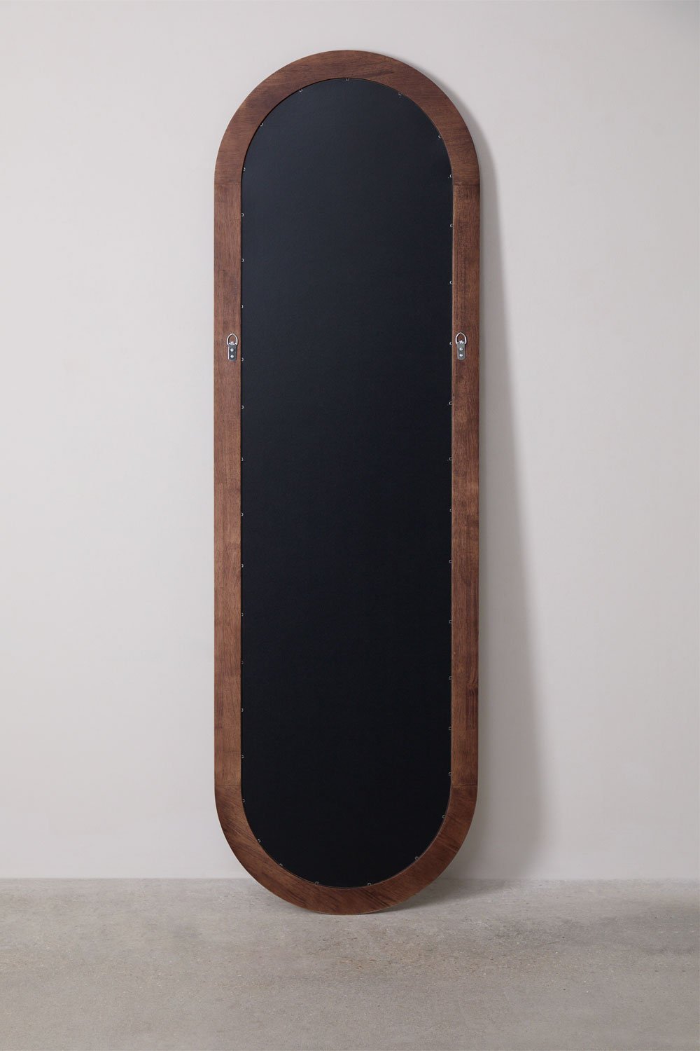 Specchio ovale da parete 50x165 cm in legno di rovere Munar