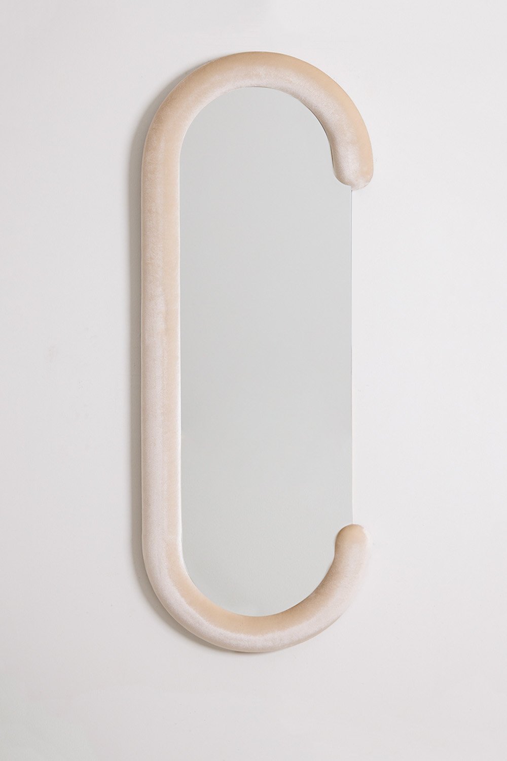 Specchio da parete ovale in velluto Jasnon (60x160 cm)