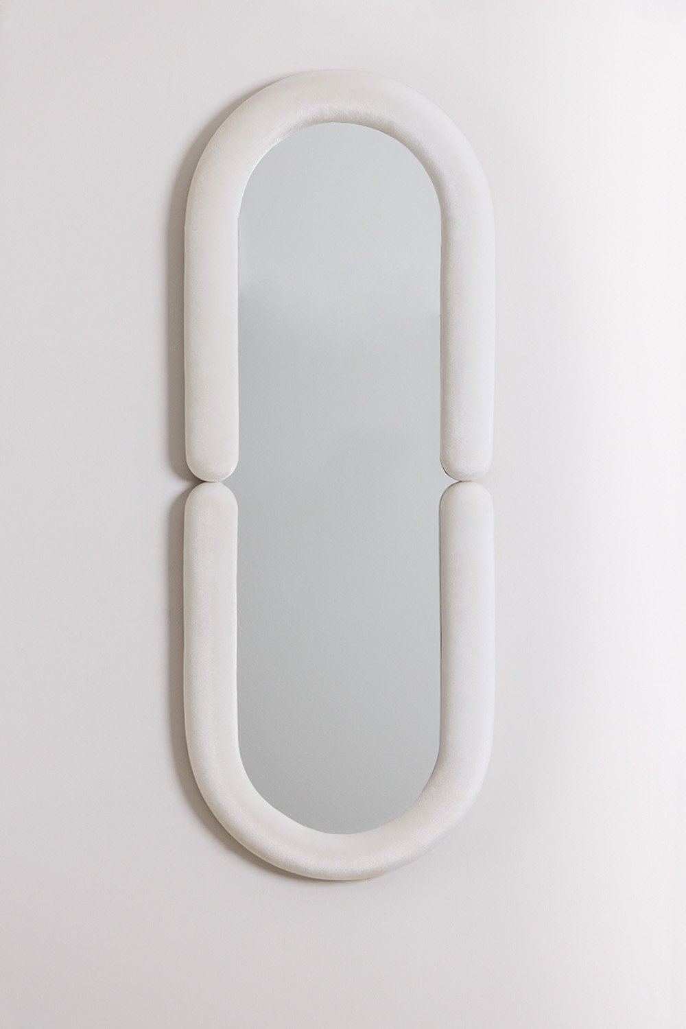 Specchio da parete ovale in velluto (60x160 cm) Santes